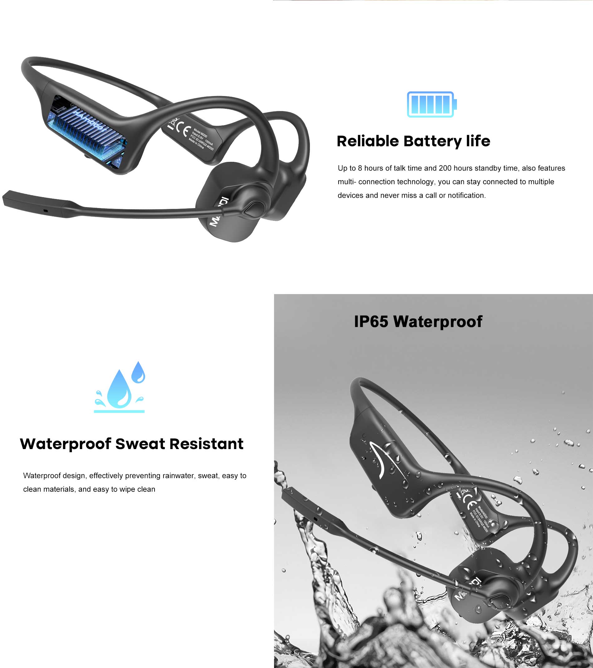 Bone conduction earphone Xiamen Mairdi Electronic Technology Co. Ltd