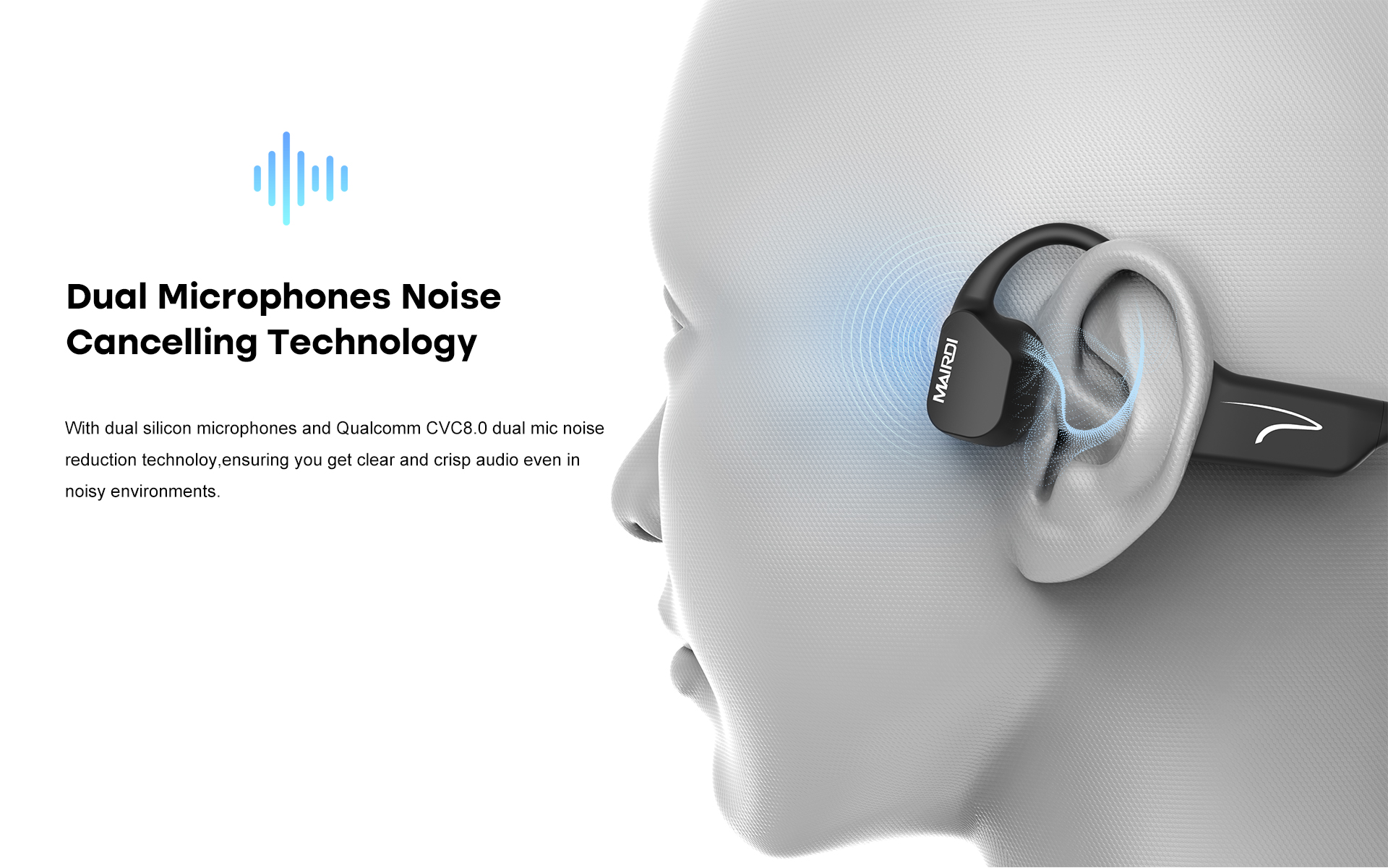 Bone conduction earphone Xiamen Mairdi Electronic Technology Co. Ltd